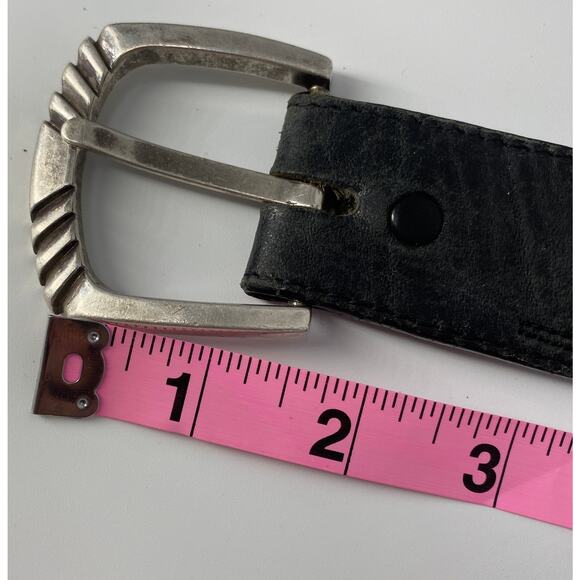 Vintage WARNER BROS Looney Tunes women 50 black silver characters Leather Belt main image 6